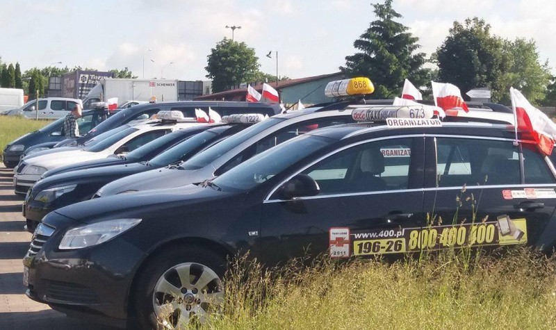 Protest taksówkarzy w Łodzi