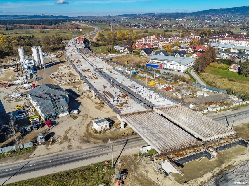 Budowa nowej zakopianki między Rdzawką a Nowym Targiem....