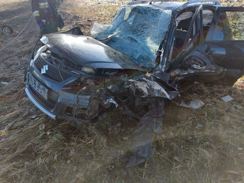 Wypadek na drodze krajowej nr 11 koło Bobolic wyglądał...