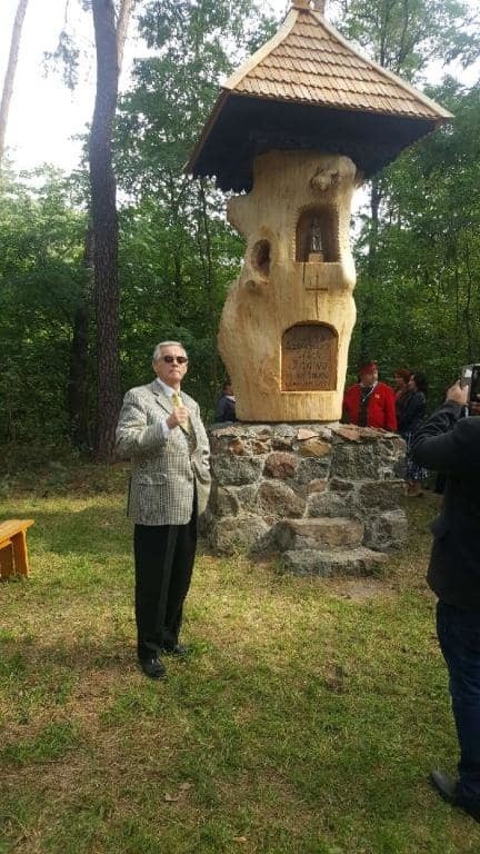 Pomnik Stacha Konwy w Lesie Jednaczewskim pod Łomżą odnowiony i uroczyście odsłonięty 20.09.2020. Zdjęcia