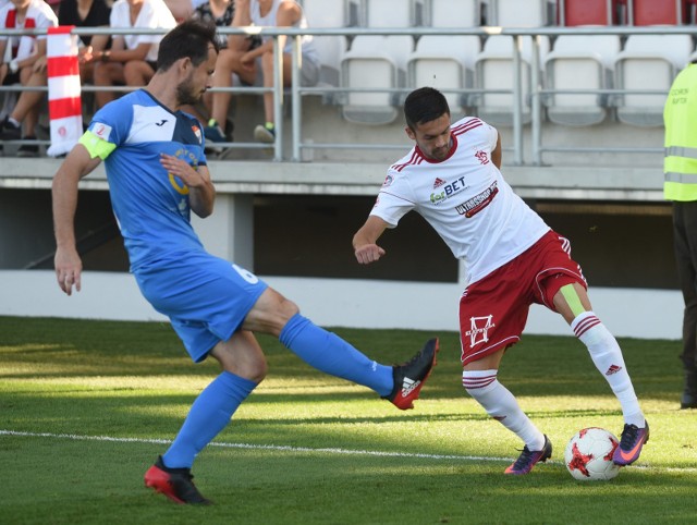 05.08.2017 lodz ul. unii 2 stadion miesjki 2 kolejka 2 ligi pilki noznej lks lodz- gwardia koszalin 1-0. pierwsze zwyciestwo druzyny z lodzi w rozgrywkach 2 ligi. bramke zdobyl radionow w 2 polowie meczunz. fot. pawel lacheta/ express ilustrowany/ polska press