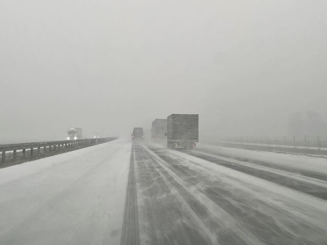 A1 między Łodzią a Piotrkowem w wtorek 28 marca rano. Więcej z A1, S8 i innych dróg w Łódzkiem na kolejnych zdjęciach