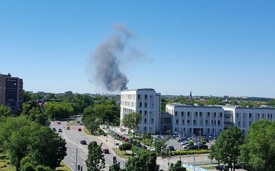 Pożar pustostanu przy ulicy Torowej w Radomiu.