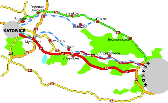 Z Chrzanowa i Olkusza w 30-40 minut można dostać się do Katowic. Chrzanowianie w takim samym czasie dojadą też do Krakowa. Mieszkańcy Olkusza zakorkowaną drogą nr 94 jadą do stolicy Małopolski ponad godzinę. Innej drogi nie ma
