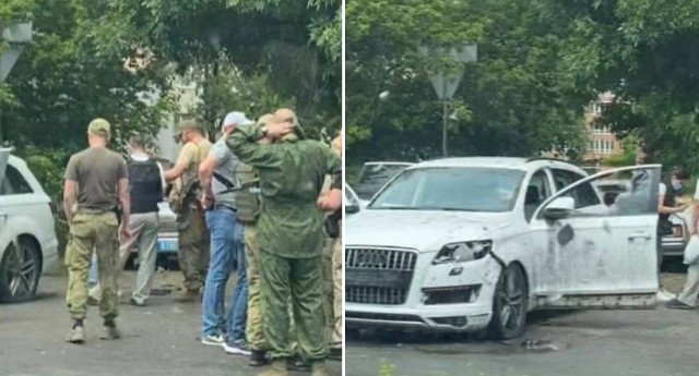 W Chersoniu eksplodował samochód ukraińskiego kolaboranta, który stanął po stronie Rosjan