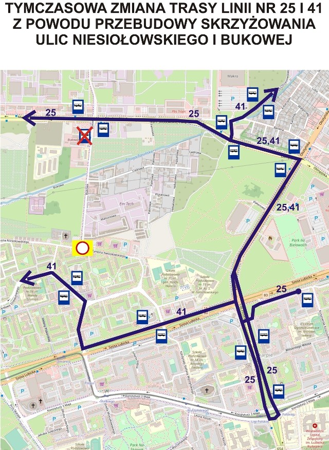 Zmianie ulegną trasy linii autobusowych nr 25 i 41 w Toruniu