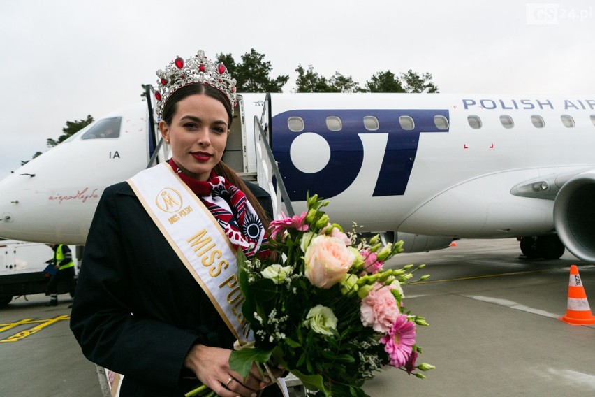 Miss Polski 2018 - Olga Buława ze Świnoujścia - na lotnisku w Goleniowie [ZDJĘCIA]