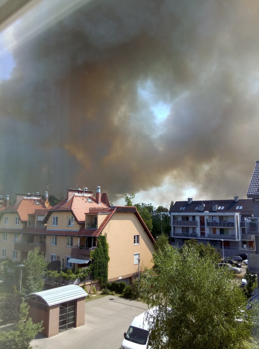 Wielki pożar na Żernikach we Wrocławiu. Dym było widać w całym mieście