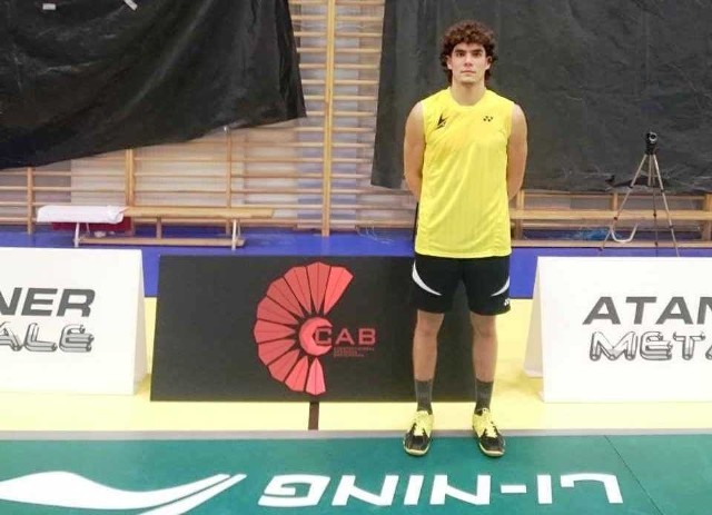  Badmintonista Stali Nowa Dęba Szymon Malik na turnieju w Częstochowie.