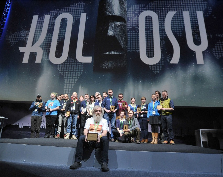 Na zdjęciu: Aleksander Doba odbiera nagrodę Kolos w Gdyni w...