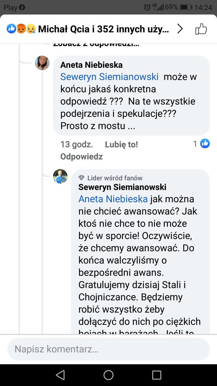 Prezes Ruchu Chorzów Seweryn Siemianowski zabrał głos w...