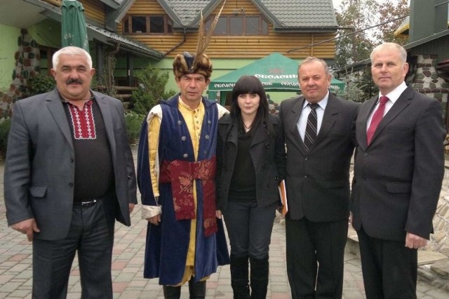 Delegacja z Ulanowa podczas wizyty w Bohorodczanach.