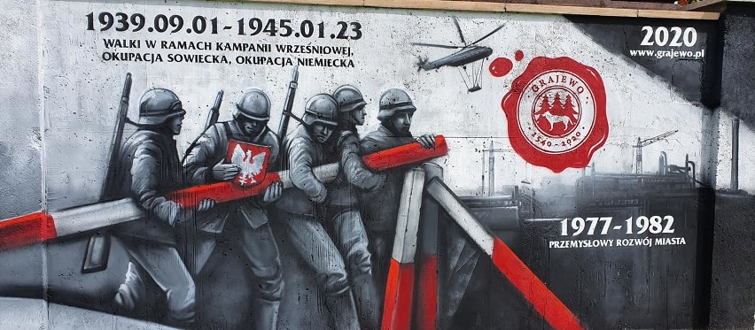 W 480-lecie nadania praw miejskich Grajewa powstał okazały mural w Parku Solidarności (zdjęcia)