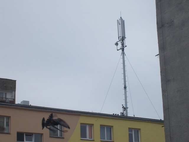 Maszt z antenami internetowymi stanął na bloku przy Katowickiej 15