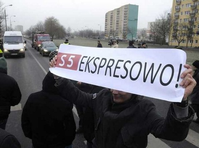 Protest w sprawie S% w Bydgoszczy