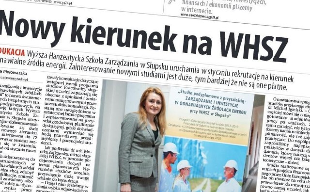 We wtorek w "Głosie": Nowy kierunek na WHSZ.