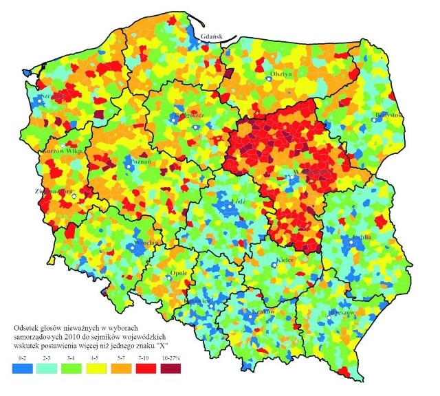 Budząca emocje mapa prof. Przemysława Śleszyńskiego z PAN