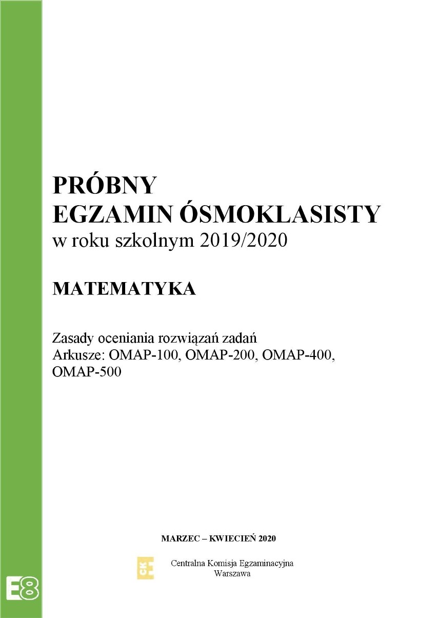 Próbny egzamin ósmoklasisty 2020: Matematyka - zobacz odpowiedzi do arkusza zadań CKE 