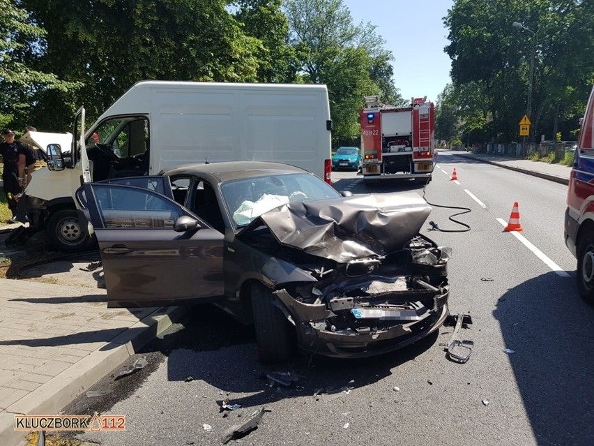 Wypadek na drodze krajowej nr 45 w Kluczborku