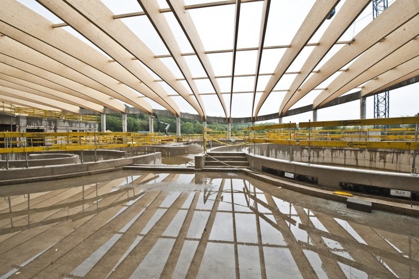 Dach aquaparku w Koszalinie.