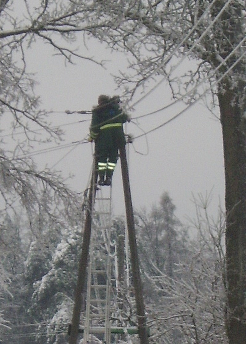 Druty na kazdym slupie są pozrywane....