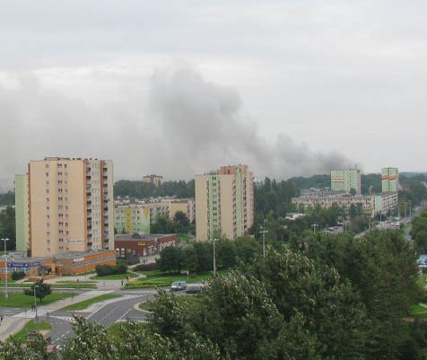 Pożar w kotłowni było widać z drugiego końca miasta.