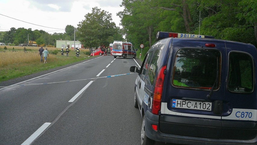 Śmiertelny wypadek w Borucinku pod Radziejowem. Na miejscu są dwa śmigłowce LPR-u. Droga zablokowana