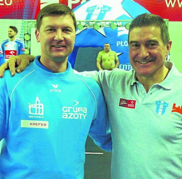 Trener Marcin Bożek (od lewej)