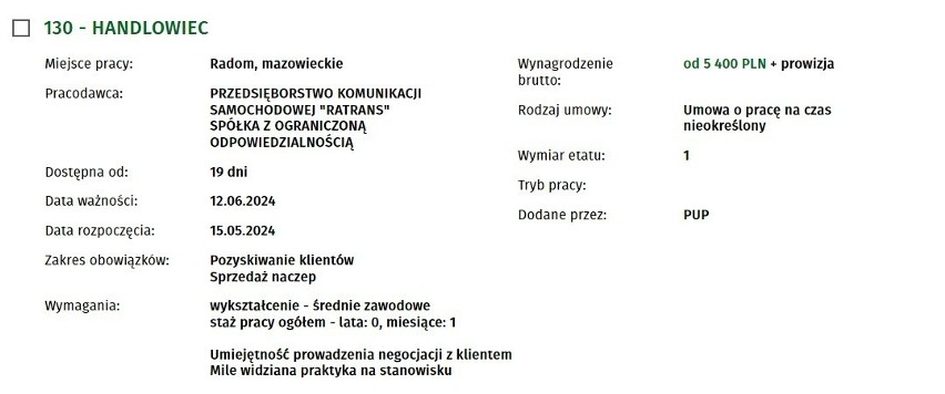 Powiatowy Urząd Pracy w Radomiu. Zobacz najnowsze oferty pracy w Radomiu i powiecie radomskim. Sprawdź, kogo szukają pracodawcy