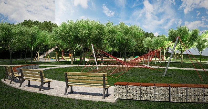 Ogród jordanowski powstaje w Parku Sieleckim w Sosnowcu [ZDJĘCIA i WIZUALIZACJE]