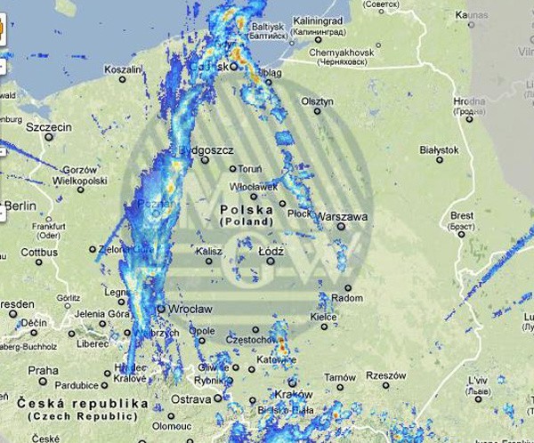 Front atmosferyczny nadciąga z zachodu, ale nad Łódź burzowe...