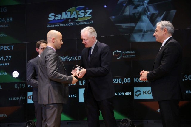 Nagrodę odebrał: Karol Wdziękoński, Członek Zarządu  - Dyrektor sprzedaży i marketingu firmy SaMasz.