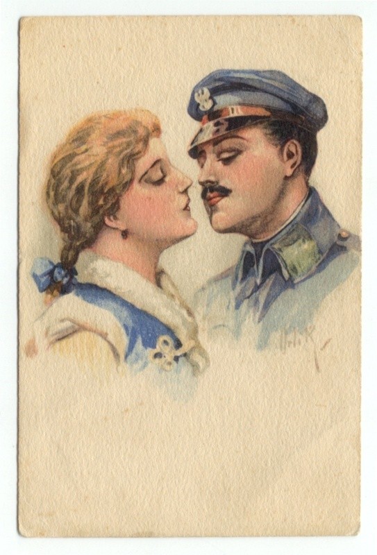 Karty pocztowe dla zakochanych z I poł. XX wieku. Są cennymi kolekcjonerskimi pamiątkami