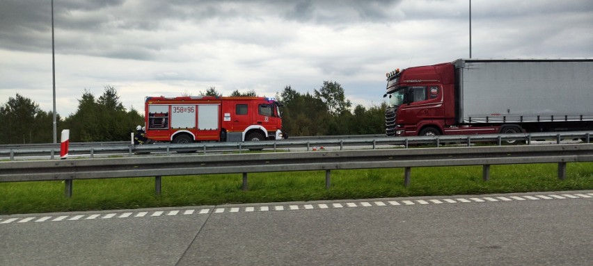 Na autostradzie A1 zapalił się autobus...