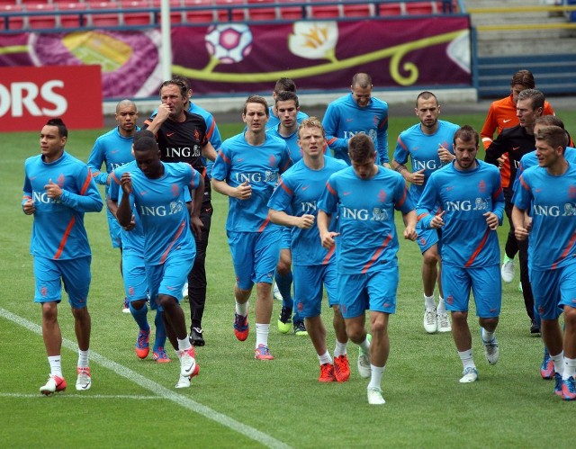 Trening Holendrów na stadionie Wisły Kraków