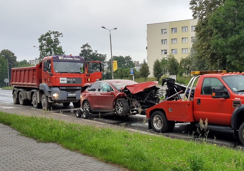 Wypadek na buspasie w Sosnowcu...