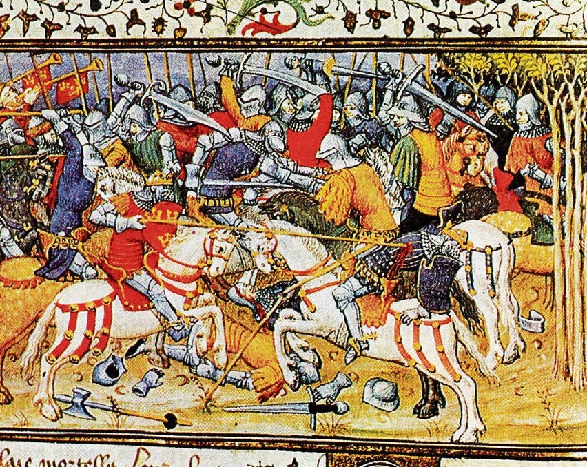Bitwa, ilustracja ze średniowiecznej opowieści o Aleksandrze...