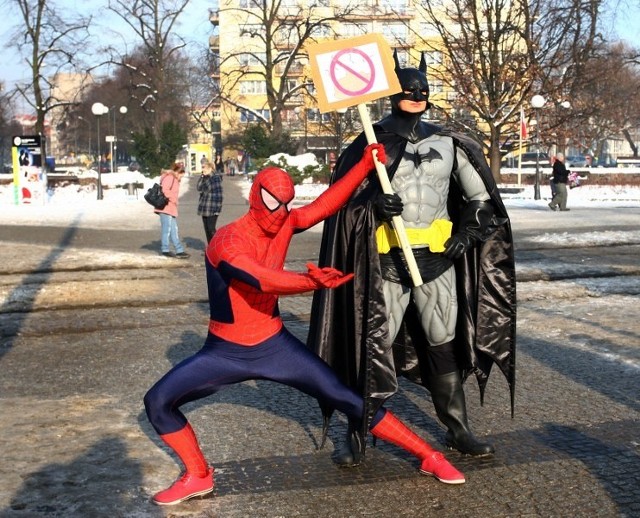 Batman i Spiderman znów działali w Szczecinie.