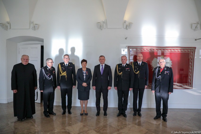 Zachodniopomorscy strażacy u prezydenta RP. Rozmawiali o ochronie  przeciwpożarowej