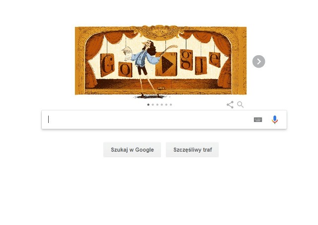 Google Doodle w niedzielę (10 lutego) zachęca do upamiętnienia twórczości Moliera.