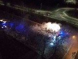 Pożar przy Turkusowej w Szczecinie. Paliły się garaże. Ogień spowodowały fajerwerki