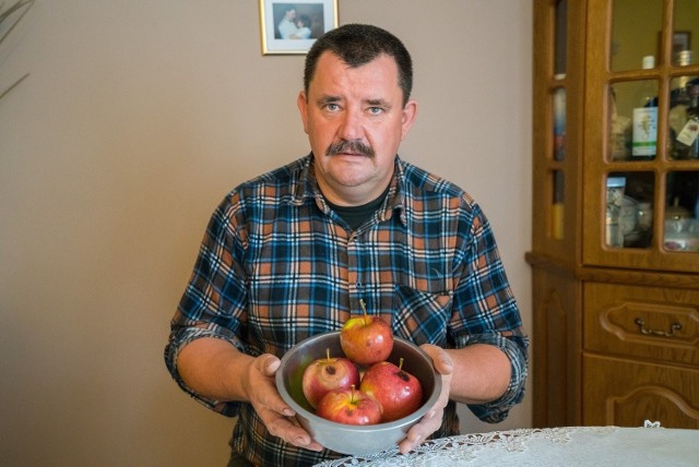 Jacek Ząbek, sadownik i sołtys Maszkowic w gm. Łącko. W 2017 r. jego jabłonie ucierpiały przez mróz, rok później jabłka zbił grad, a w obecnym roku w nocy z 13 na 14 maja temperatura spadła do -5 stopni Celsjusza