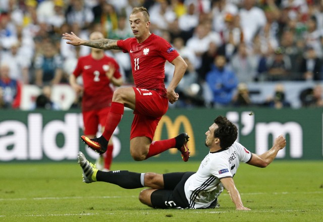 Kamil Grosicki w meczu z Niemcami na Stade de France