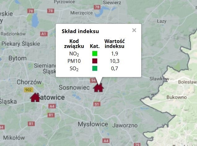 Stężenie pyłu zawieszonego w poniedziałek 5 marca 2017 nawet...