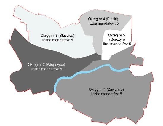 Wybory samorządowe 2010 - Gorzów. Tak na okręgi wyborcze podzielone jest miasto.