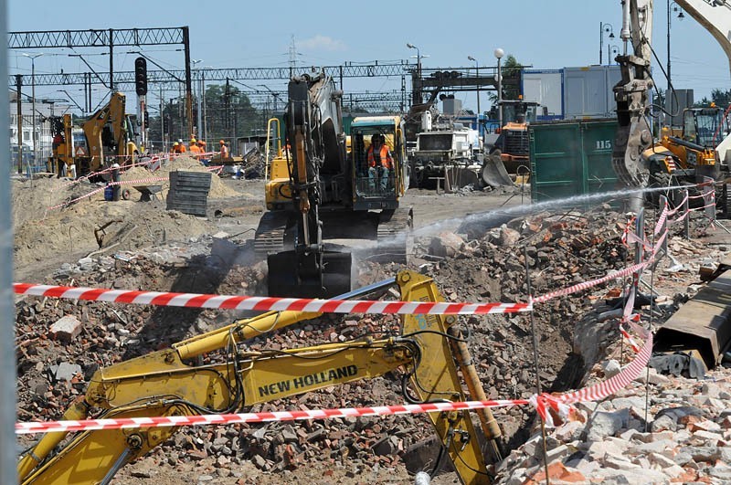 Roboty przy budowie nowego dworca PKP w Bydgoszczy