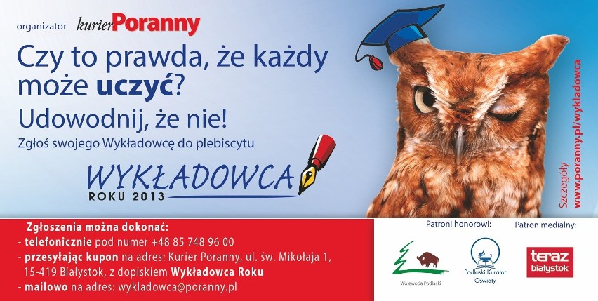 Rozpoczynamy wybory najlepszych wykładowców 2013 roku