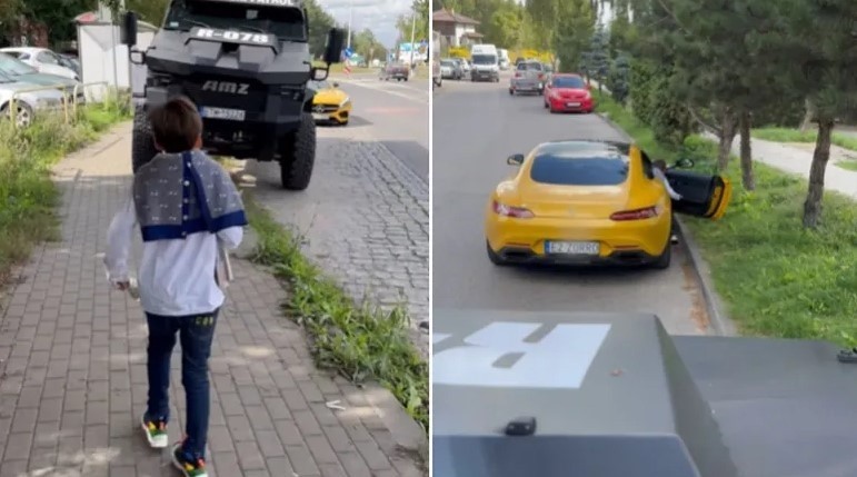 Syn Krzysztofa Rutkowskiego pojechał do szkoły w asyście opancerzonego auta! Co się dzieje? ZDJĘCIA