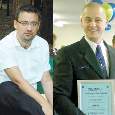 Marcin Dzierżanowski (z lewej)został w Polsce, robi karierę dziennikarską. Tomasz Szymański jest w Anglii certyfikowanym stewardem z... dyplomem aktora.