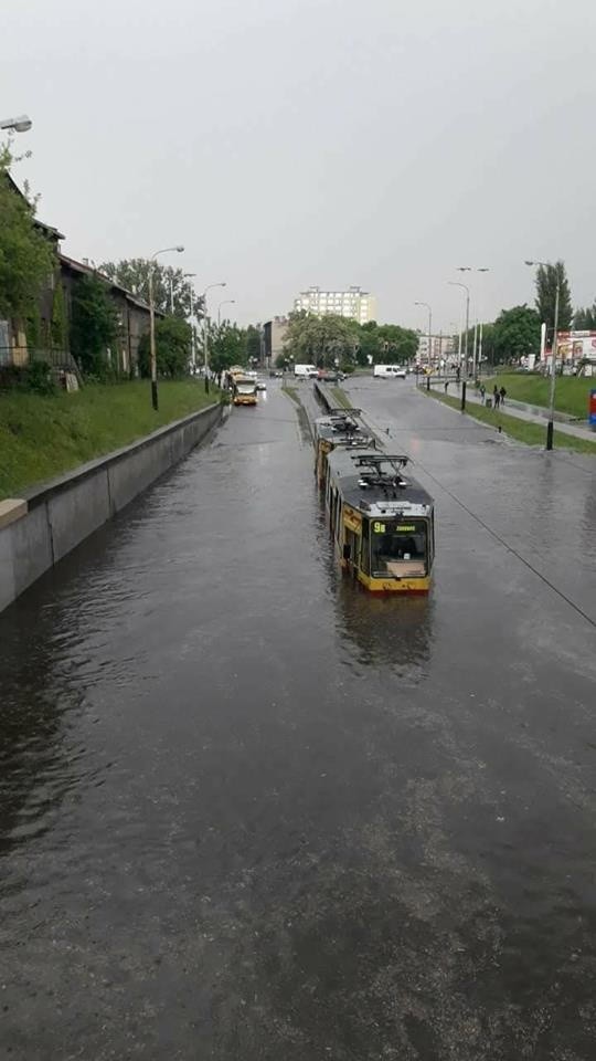 Burza z ulewą w Łodzi 11.05.2018